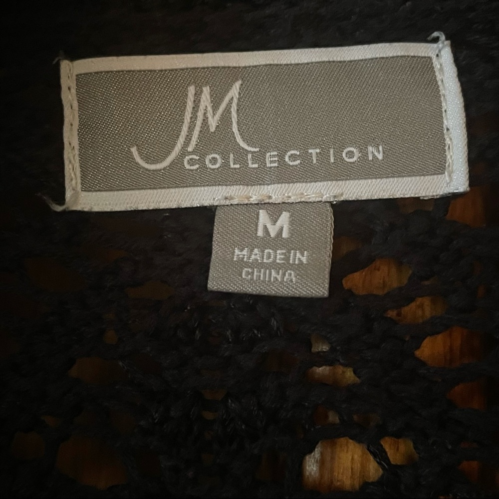 JM Collection short sleeve knit cardigan M - Picture 3 of 3